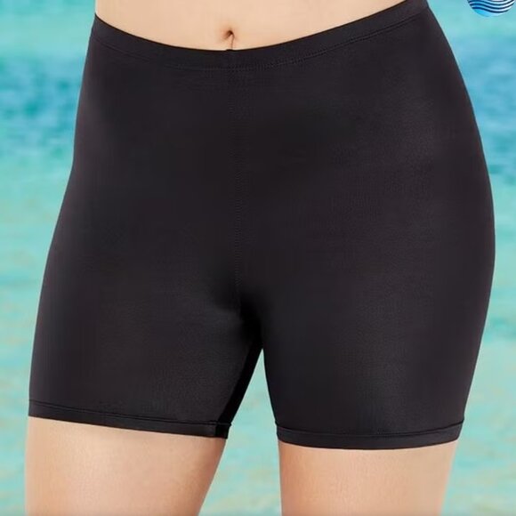 NWT Swimsuits For All Chlorine Resistant High Waist Swim Bike Shorts 22 Black - Picture 1 of 8